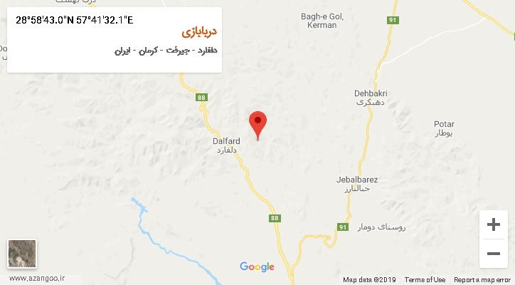 روستای دربابازی بر روی نقشه