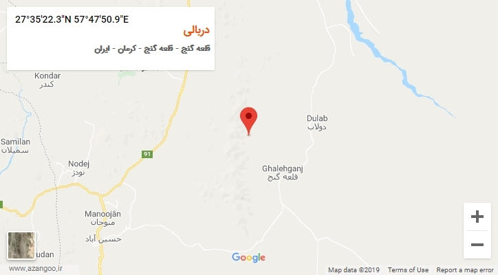 روستای دربالی بر روی نقشه
