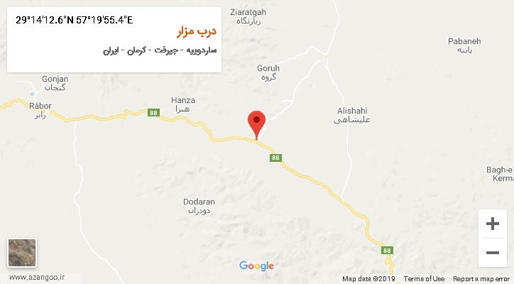 روستای درب مزار بر روی نقشه