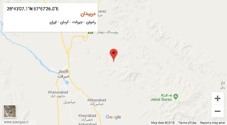 روستای دربیدان بر روی نقشه