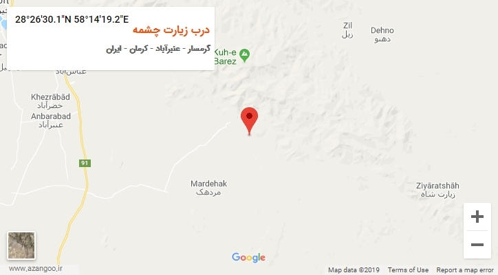 روستای درب زیارت چشمه بر روی نقشه