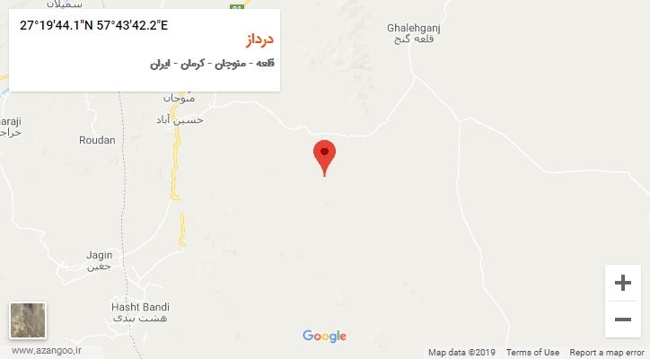 روستای درداز بر روی نقشه