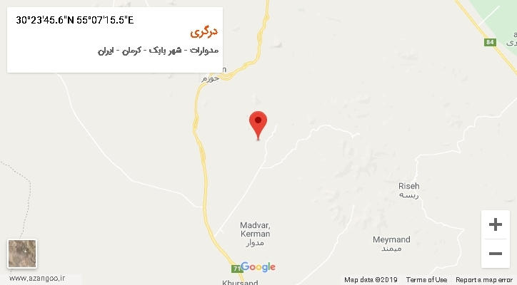 روستای درگری بر روی نقشه