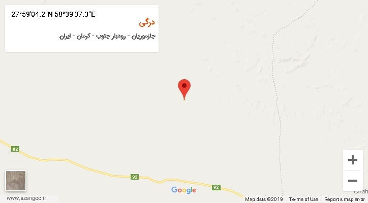 روستای درگی بر روی نقشه