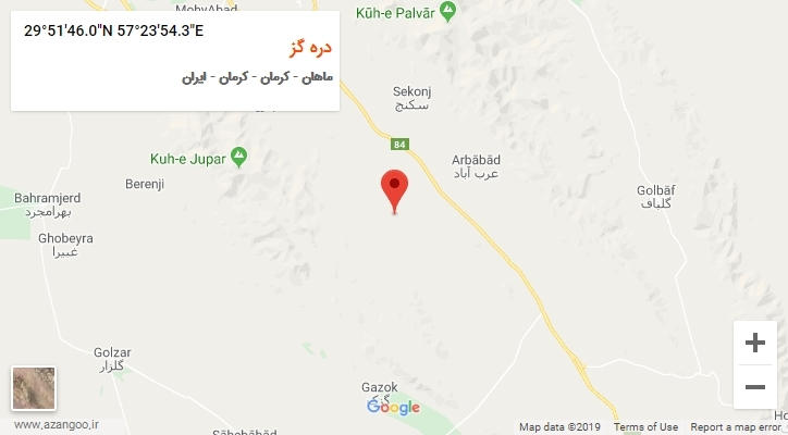 روستای دره گز بر روی نقشه