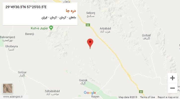 روستای دره جا بر روی نقشه