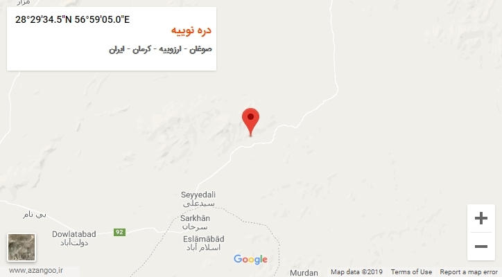 روستای دره نوییه بر روی نقشه