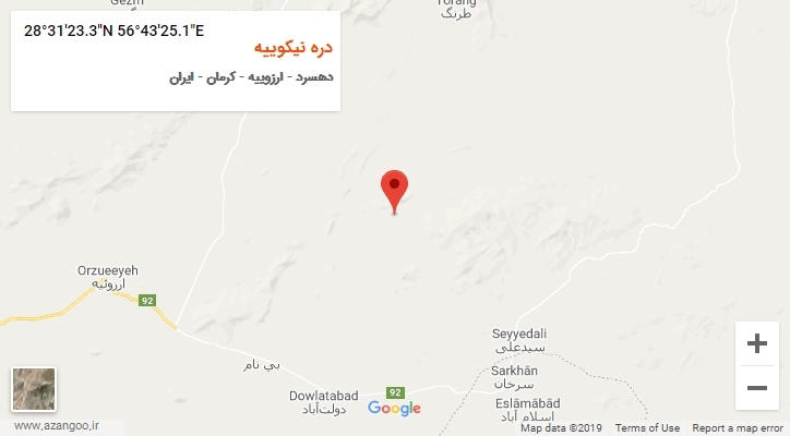 روستای دره نیکوییه بر روی نقشه