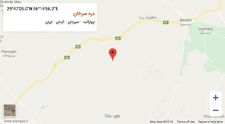 روستای دره سرخان بر روی نقشه