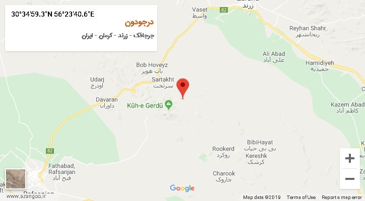 روستای درجودون بر روی نقشه