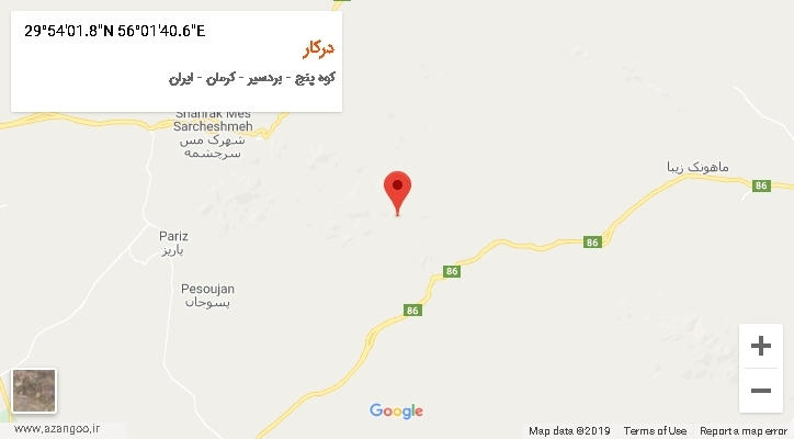 روستای درکار بر روی نقشه