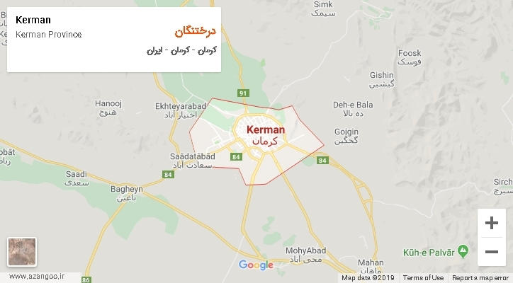 دهستان درختنگان بر روی نقشه