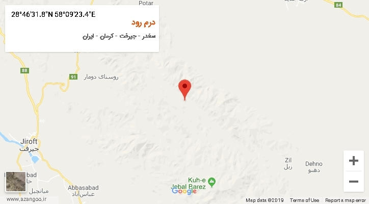 روستای درم رود بر روی نقشه