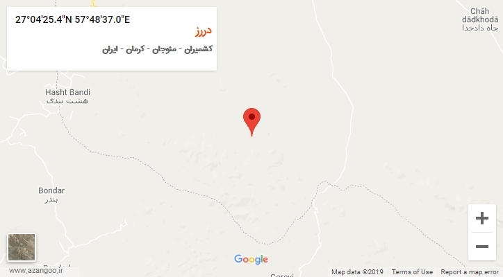 روستای دررز بر روی نقشه