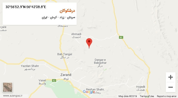 روستای درشکوکان بر روی نقشه