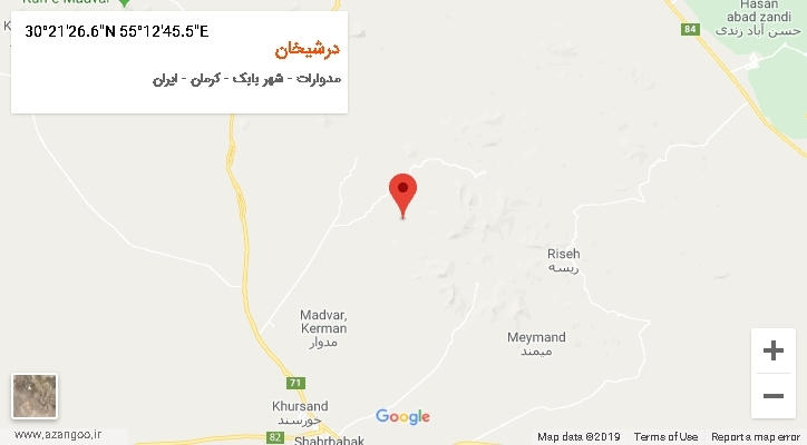 روستای درشیخان بر روی نقشه