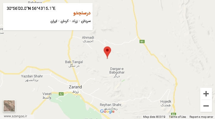 روستای درسنجدو بر روی نقشه
