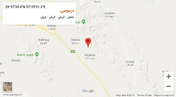 روستای درسوسی بر روی نقشه