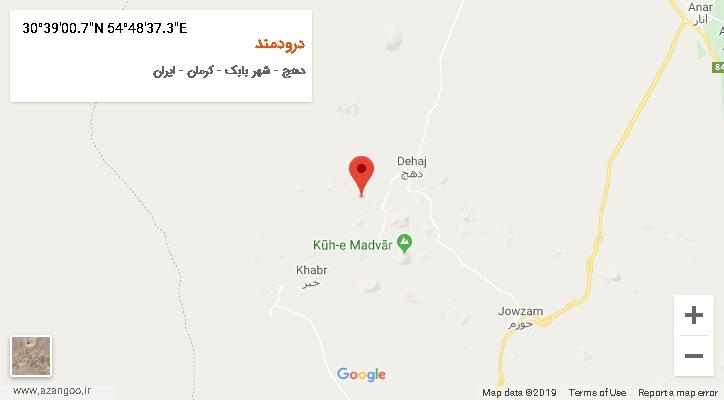 روستای درودمند بر روی نقشه