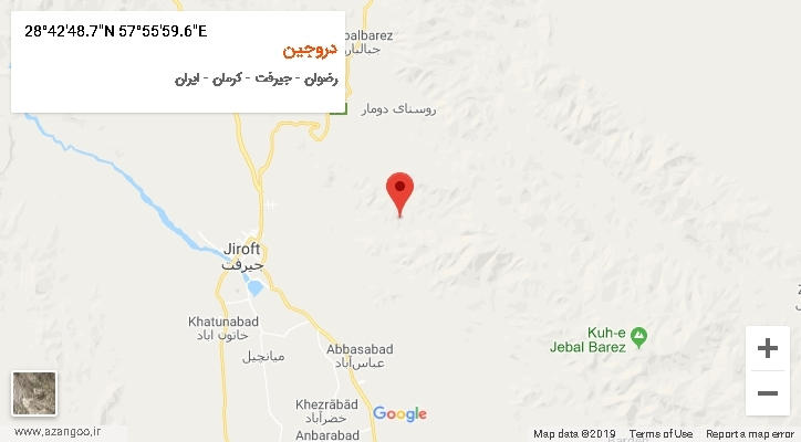 روستای دروجین بر روی نقشه