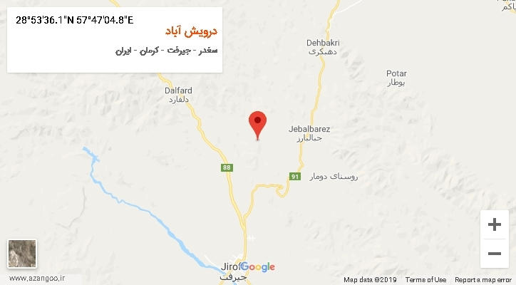 روستای درویش آباد بر روی نقشه