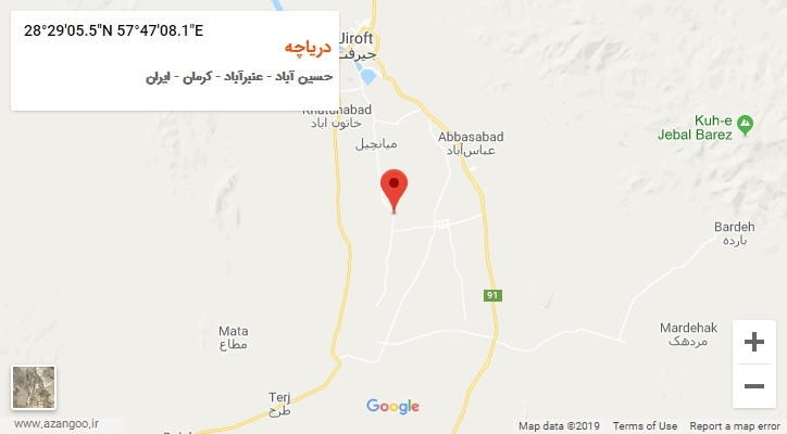 روستای دریاچه بر روی نقشه