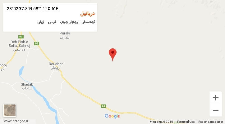 روستای دریانیل بر روی نقشه