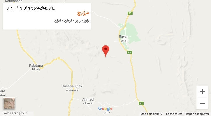 روستای درزارچ بر روی نقشه