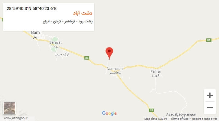 روستای دشت آباد بر روی نقشه