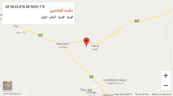 روستای دشت آبادتدین بر روی نقشه