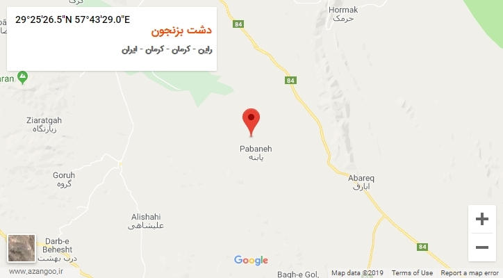 روستای دشت بزنجون بر روی نقشه