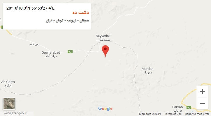 روستای دشت ده بر روی نقشه
