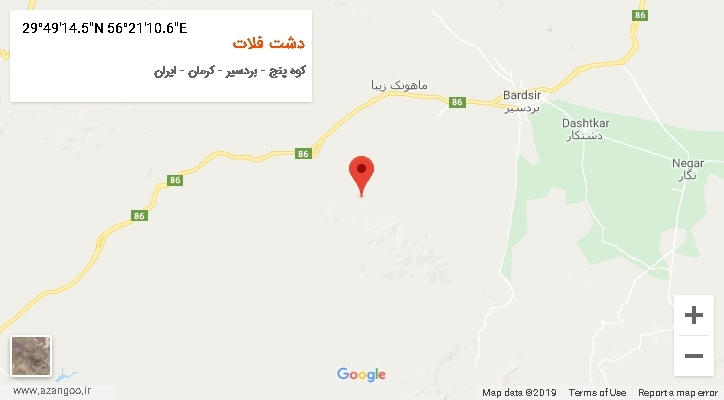 روستای دشت فلات بر روی نقشه