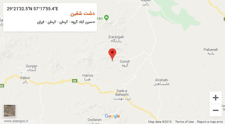 روستای دشت شقین بر روی نقشه