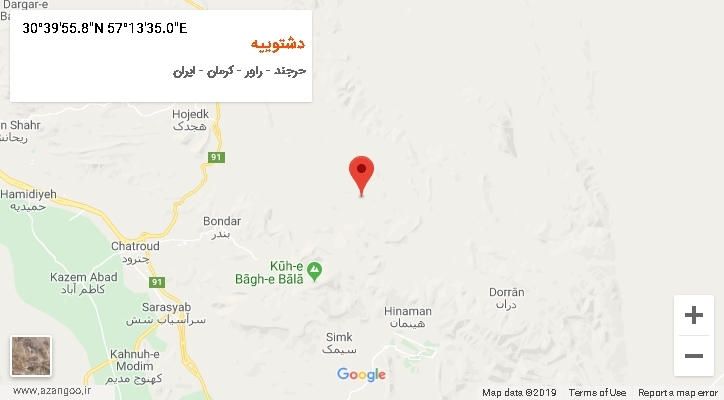 روستای دشتوییه بر روی نقشه