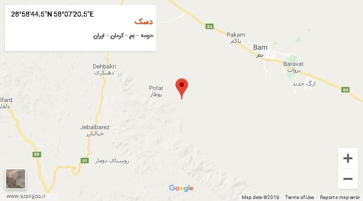 روستای دسک بر روی نقشه