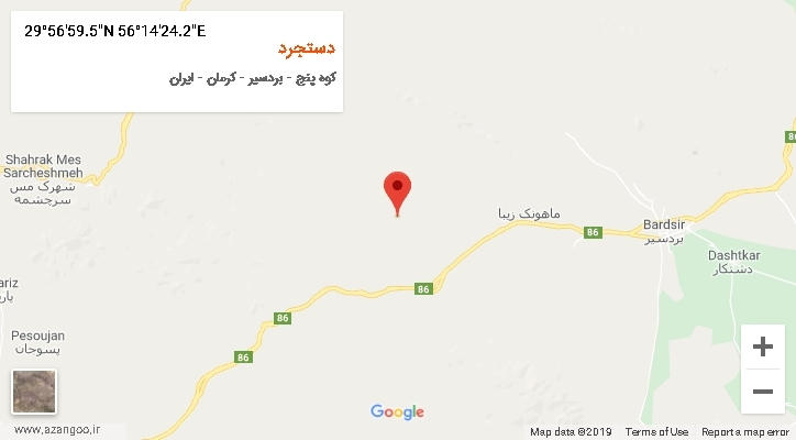 روستای دستجرد بر روی نقشه
