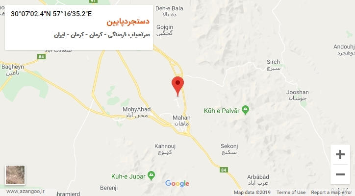 روستای دستجردپایین بر روی نقشه