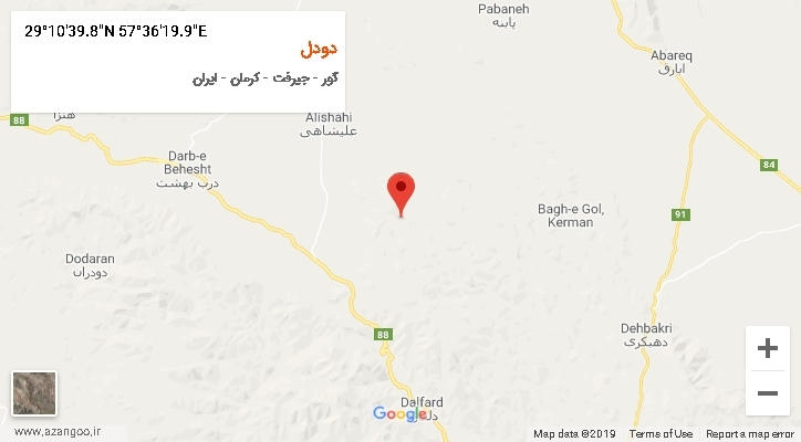 روستای دودل بر روی نقشه