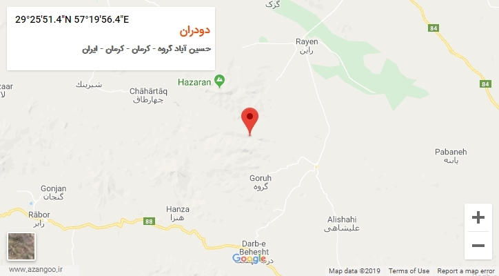 روستای دودران بر روی نقشه