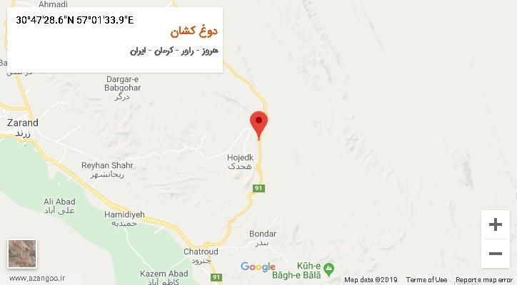 روستای دوغ کشان بر روی نقشه