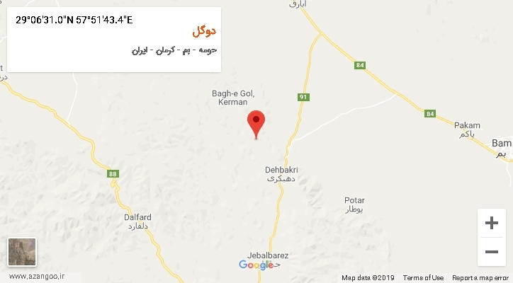 روستای دوگل بر روی نقشه