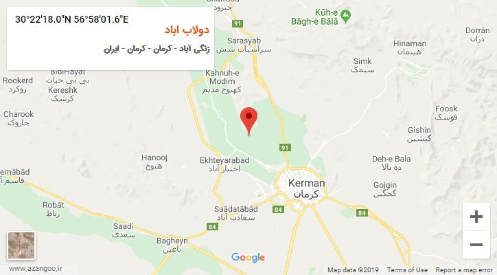 روستای دولاب اباد بر روی نقشه