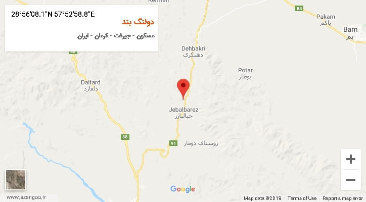 روستای دولنگ بند بر روی نقشه