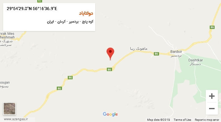 روستای دولتاباد بر روی نقشه