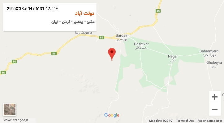 روستای دولت آباد بر روی نقشه