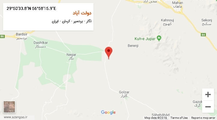 روستای دولت آباد بر روی نقشه