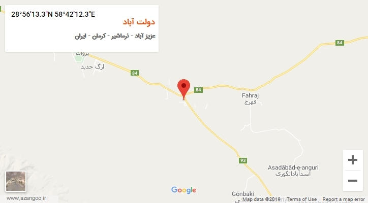 روستای دولت آباد بر روی نقشه