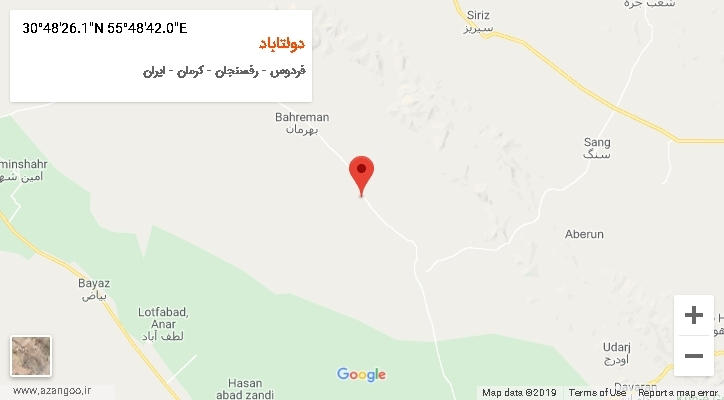 روستای دولتاباد بر روی نقشه