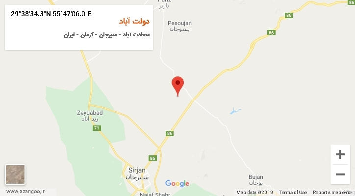 روستای دولت آباد بر روی نقشه